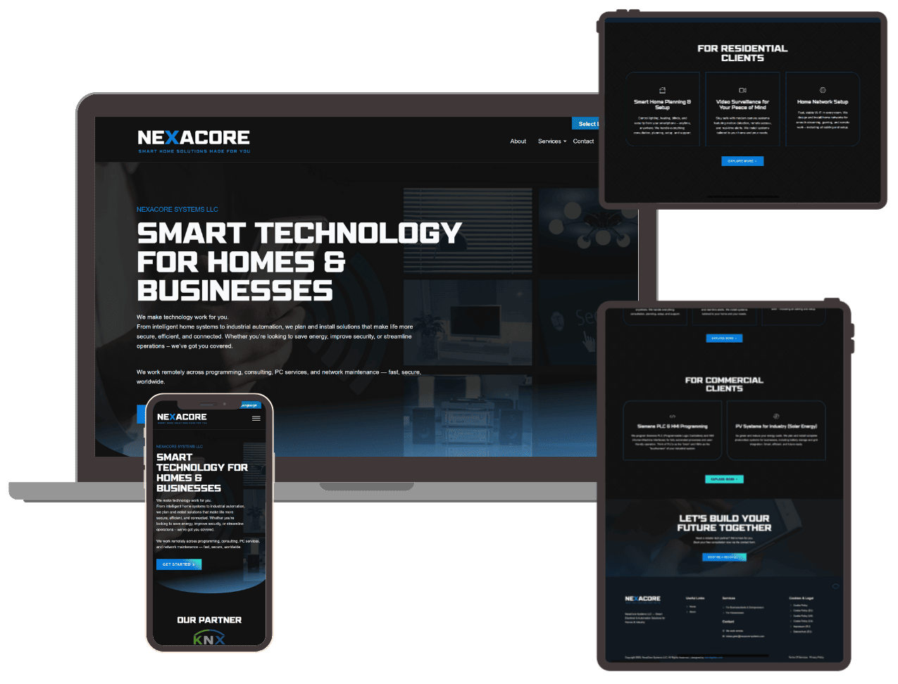 Mockups Screens NexaCore Systems LLC