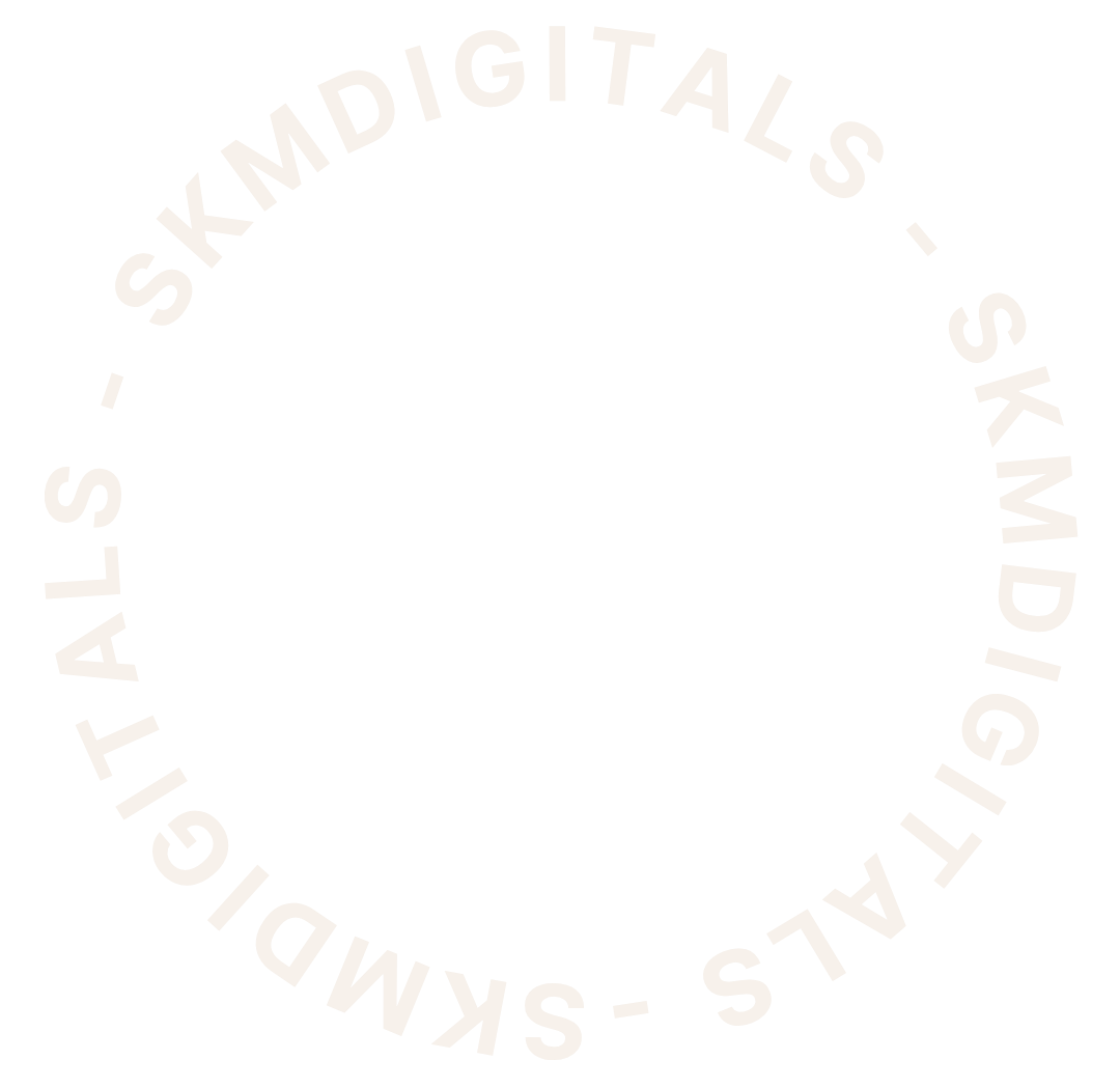 white bold text skmdigitals circle