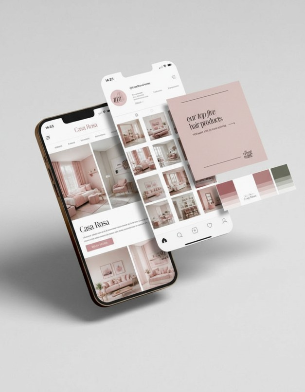 social media content creation mockup